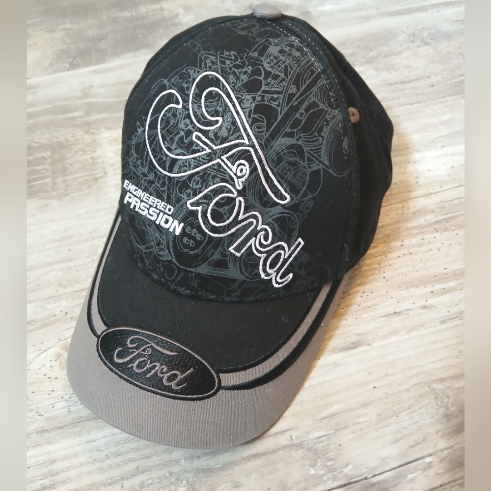 Ford Embroidered Hat – “Engineered for Passion” Black & Grey Cap – GUC